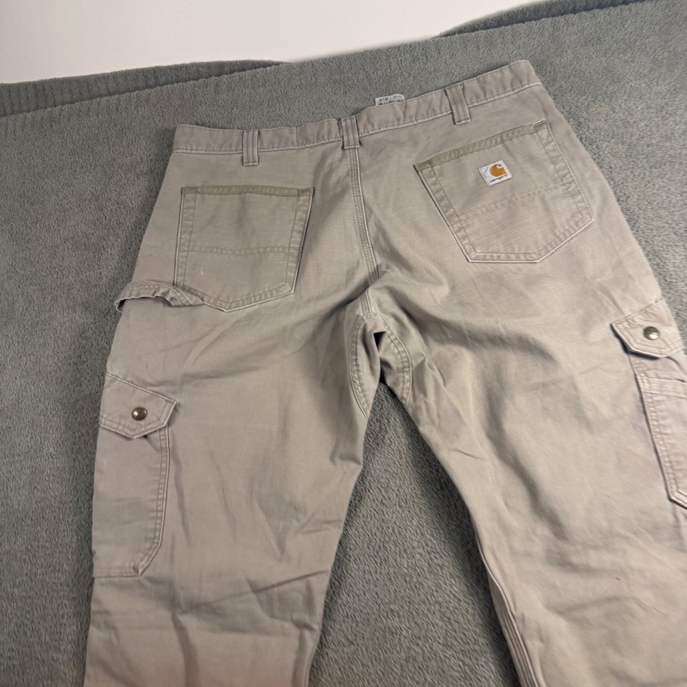Carhartt Mens Relaxed Fit Ripstop Cargo Work Pants Khaki Tan 38x32 B342-KHA